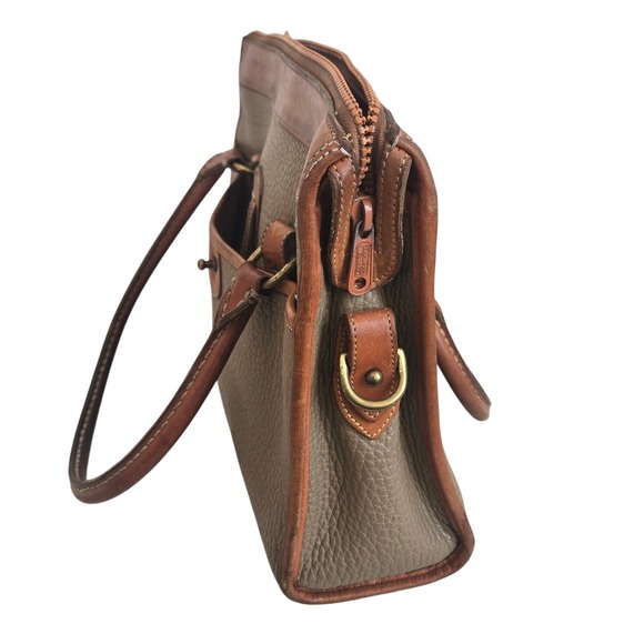 AS IS/FAIR/PROJECT BAG Vintage Dooney & Bourke All Weather Leather Satchel Brown - Picture 3 of 16